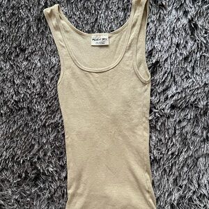 Michael Stars Scoop Neck Ribbed Tank in Olive